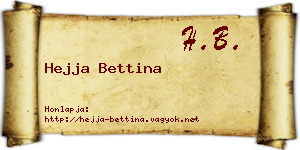 Hejja Bettina névjegykártya