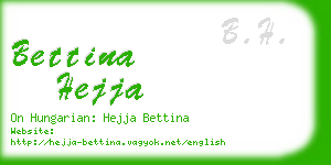 bettina hejja business card